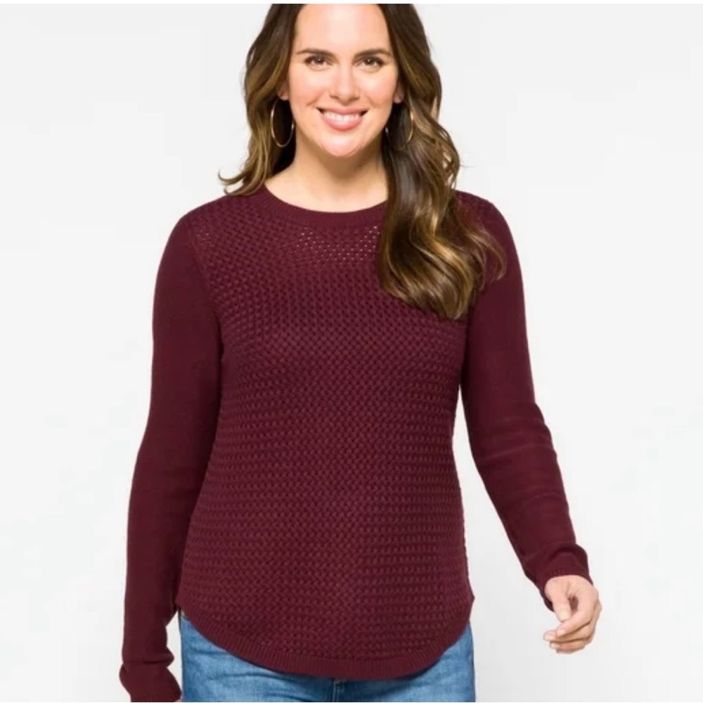 Lety and me Elegant Maroon Crew Neck Sweater